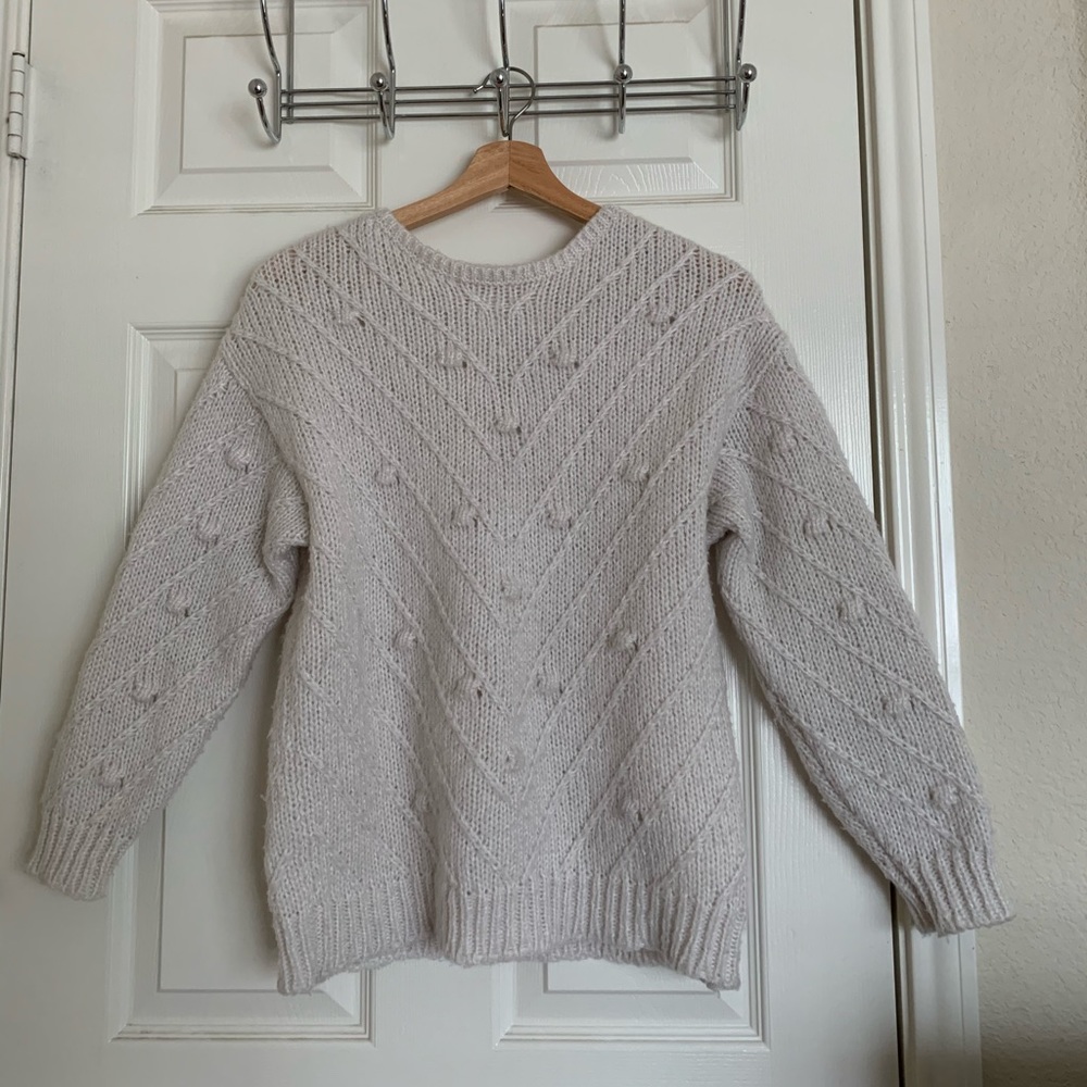 Zara Girls Cable Knit Grey Sweater, Size 11-12Y